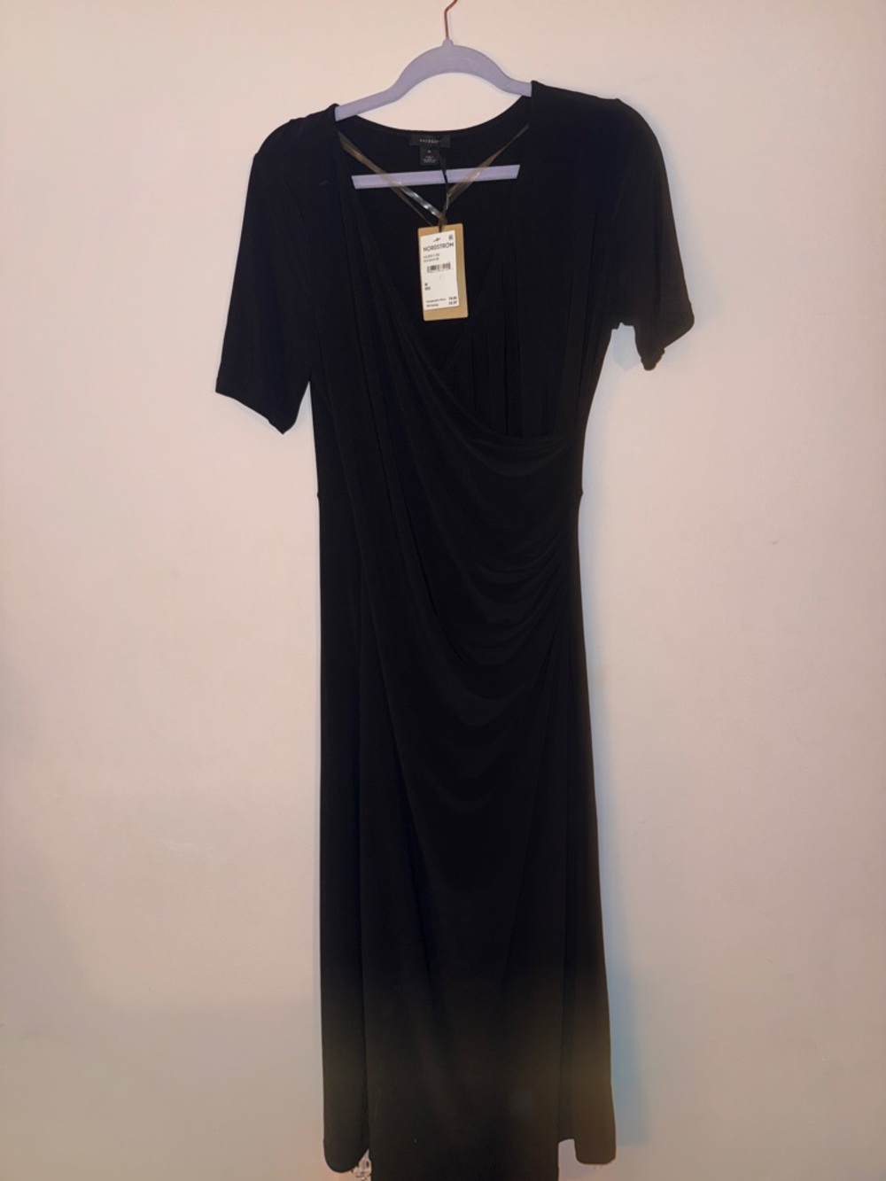 Halogen Black Draped Maxi Dress